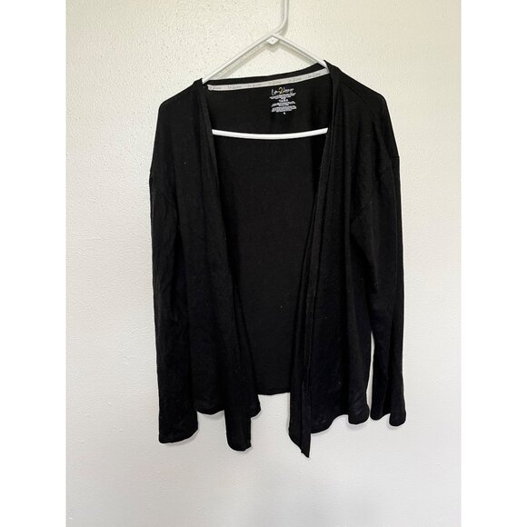 Live 2 Lounge Cardigan Black Open Front Womans Size XL - Picture 1 of 4
